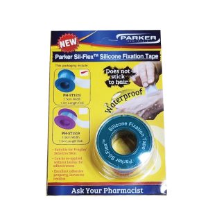 Parker Sil-Flex- Silicone Fixation Tape - GREEN - 1.5m Length Roll, 2.5 cm Width